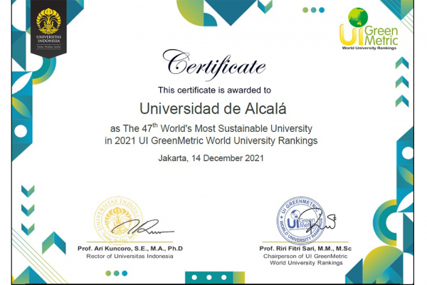 La Universidad de Alcalá, 1ª de España en eficiencia energética y lucha contra el cambio climático