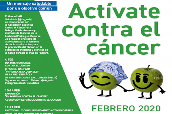 ‘Actívate contra el cáncer’, lema de la campaña de prevención de la enfermedad puesta en marcha por la UAH