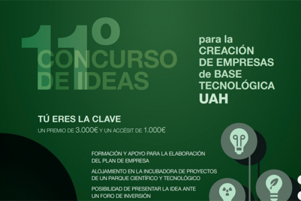 Abierta la 11ª convocatoria del concurso de ideas para la creación de empresas de base tecnológica de la UAH