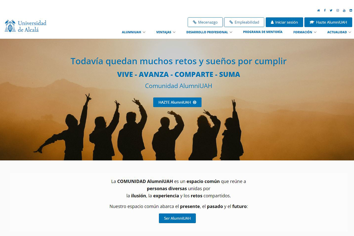 La Oficina AlumniUAH estrena nueva web: un gran paso adelante y un salto para la Universidad de Alcalá