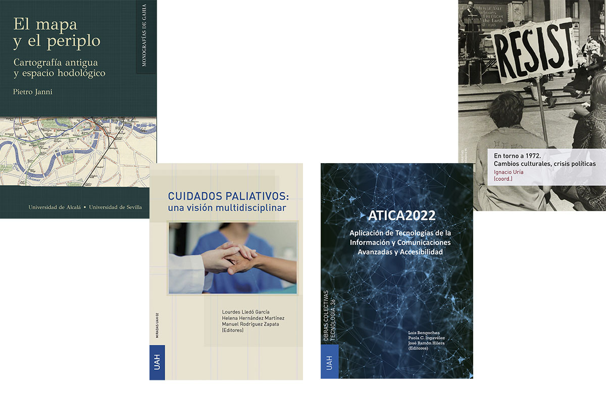 Cuidados paliativos, crisis políticas, tecnología de la comunicación y cartografía antigua, nuevas publicaciones de la Editorial de la UAH