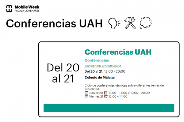 Conoce la programación de las conferencias de la UAH en la Mobile Week