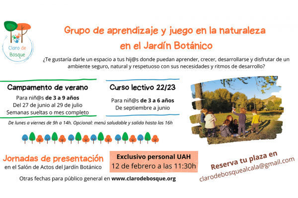 Aprender en la naturaleza: el Jardín Botánico de la UAH presenta nuevas actividades para niños