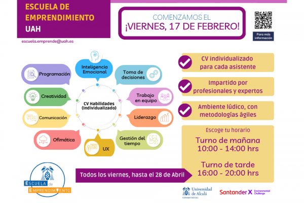 No te pierdas los talleres semanales de la Escuela de Emprendimiento para mejorar tus habilidades profesionales